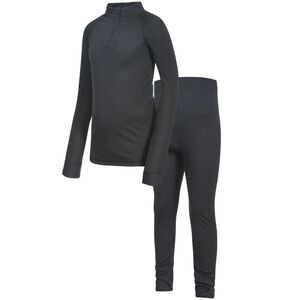 Trespass Kids Unisex Unite360 Thermal Base Layer Set (Top And Bottoms) / Black